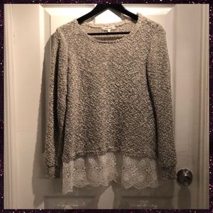 Sweater Top with Lace by Miracle M/L